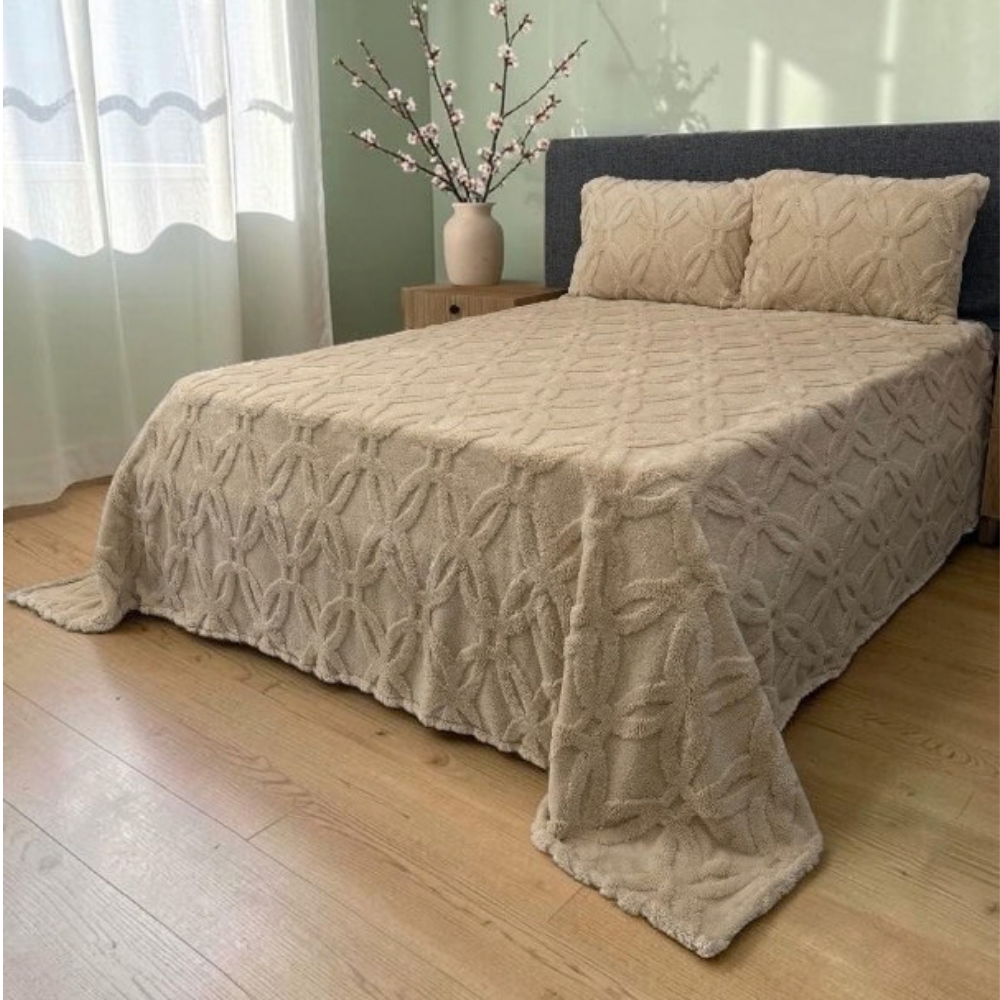 Orion Seri Wellsoft Yatak Örtüsü Seti 230×250 cm + 2 Yastık Kılıfı | Ultra Soft, Peluş Battaniye Dokulu