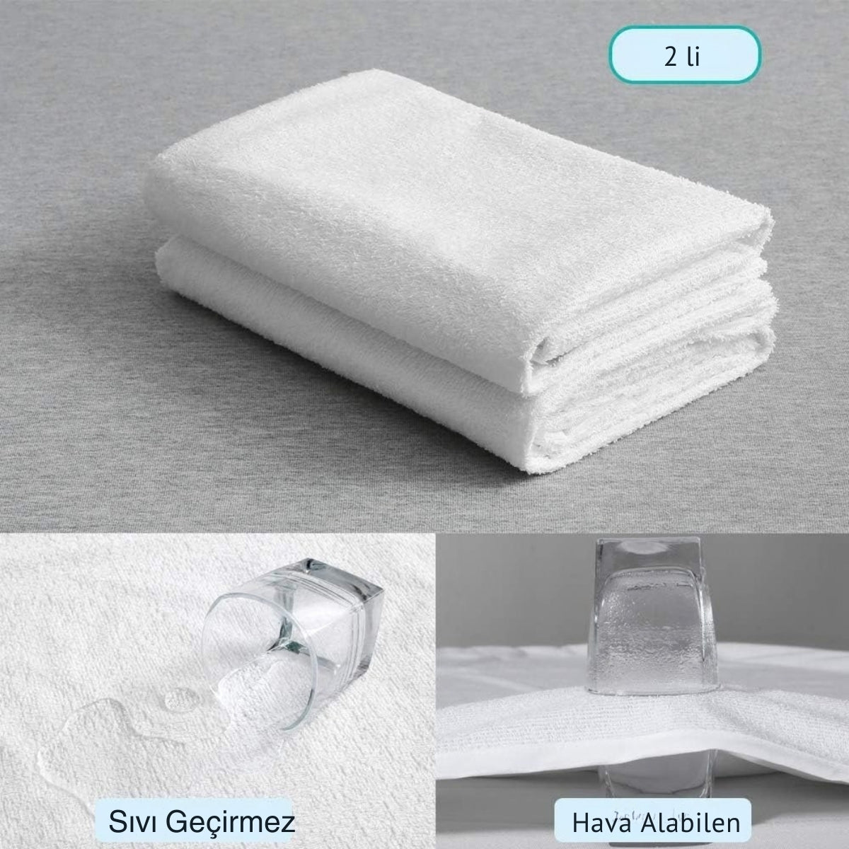 2-Pack Waterproof Pillow Protector 50x70 – Quilted Cotton, Zippered Pillow Cover