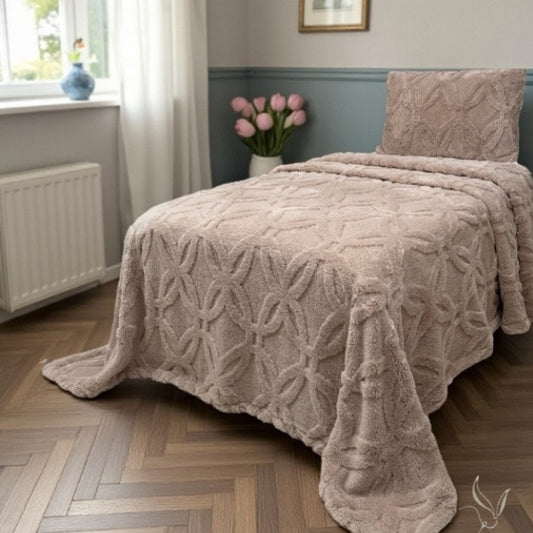 Orion Seri Wellsoft Tek Kişilik Yatak Örtüsü Seti 180×235 cm + 1 Yastık Kılıfı | Ultra Yumuşak, Lüks Battaniye Dokulu