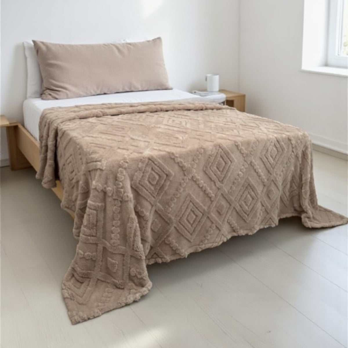 Elara Wellsoft İskandinav Yatak Örtüsü 180x215 cm – Kalın, Yumuşak Dokulu, Özgün Desenli