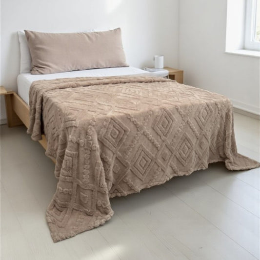 Elara Wellsoft İskandinav Yatak Örtüsü 180x215 cm – Kalın, Yumuşak Dokulu, Özgün Desenli