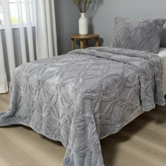 Orion Seri Wellsoft Tek Kişilik Yatak Örtüsü Seti 180×235 cm + 1 Yastık Kılıfı | Ultra Yumuşak, Lüks Battaniye Dokulu