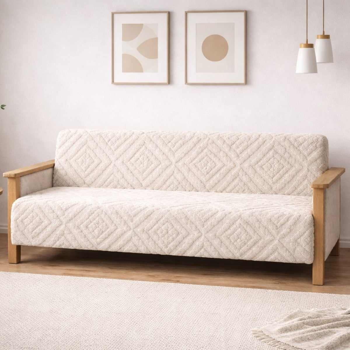 Nordic Stil Koltuk Örtüsü Kaymaz 3’lü Koltuk Kılıfı –Yıkanabilir, Kolay Temizlenen Kumaş