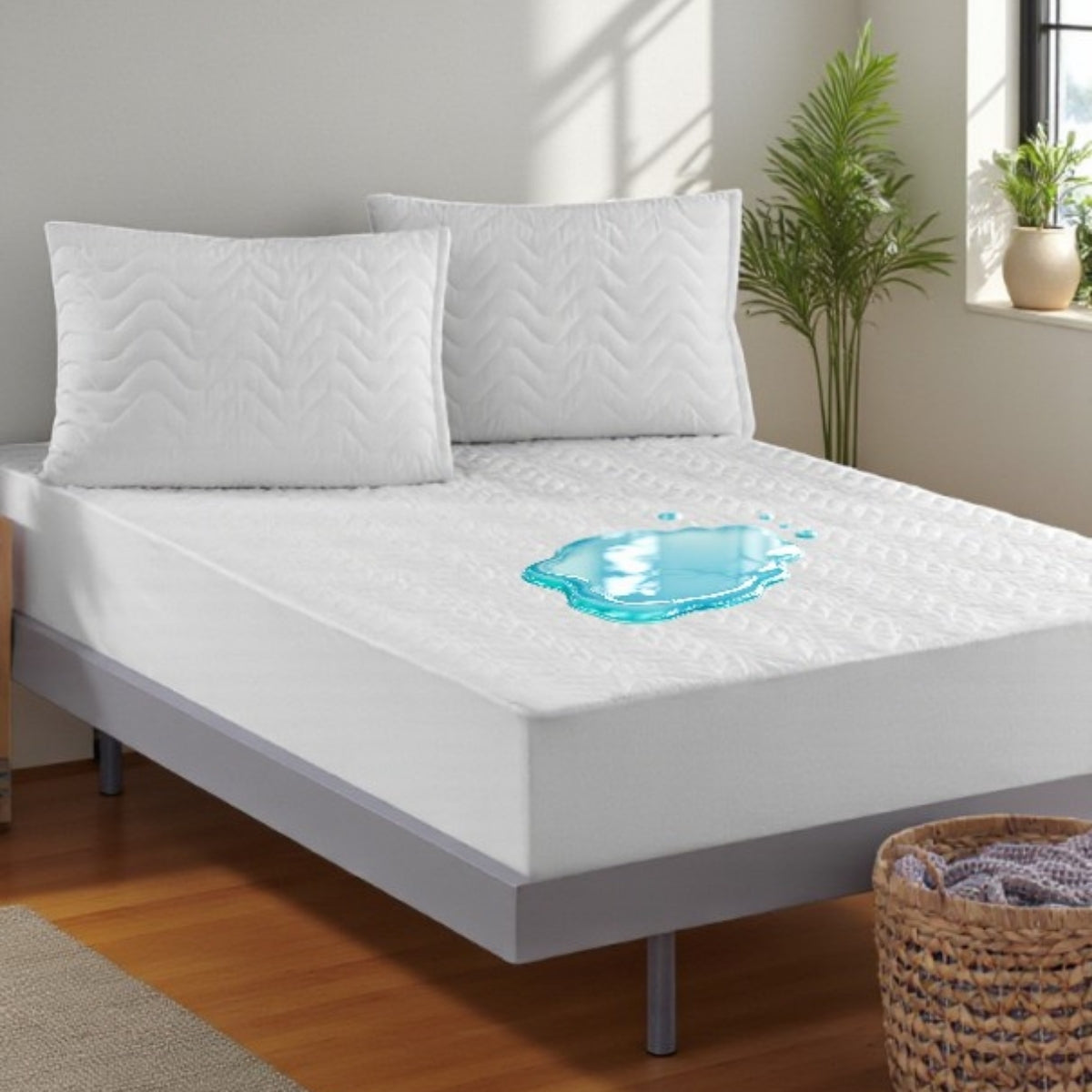 Aura Series Quilted Fitted Waterproof Mattress Protector - Waterproof, Non-Sweating - Single / Double
