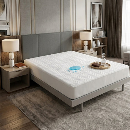 Aura Series Kapitoneli Fitted Sıvı Geçirmez Yatak Koruyucu Alezi – Su Geçirmez, Terletmeyen – Tek / Çift