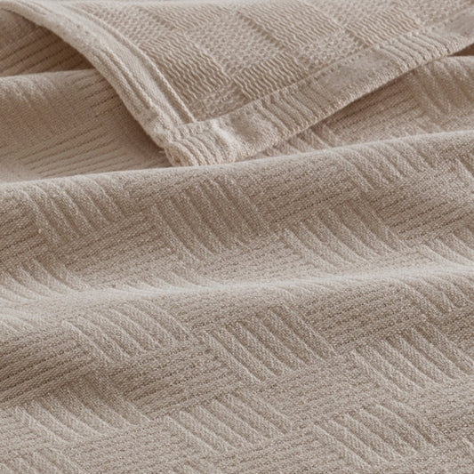 Breeze Series Double %100 Cotton Checkered Bedspread – Breathable Luxury Hotel Comfort