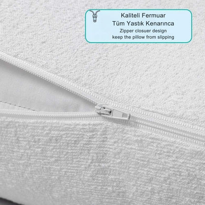 2-Pack Waterproof Pillow Protector 50x70 – Quilted Cotton, Zippered Pillow Cover
