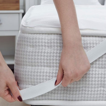 4-Corner Waterproof Cotton Top / Polyurethane Bottom Fitted Mattress Protector – Antibacterial, Silent Protection | Single & Double, Baby Sizes