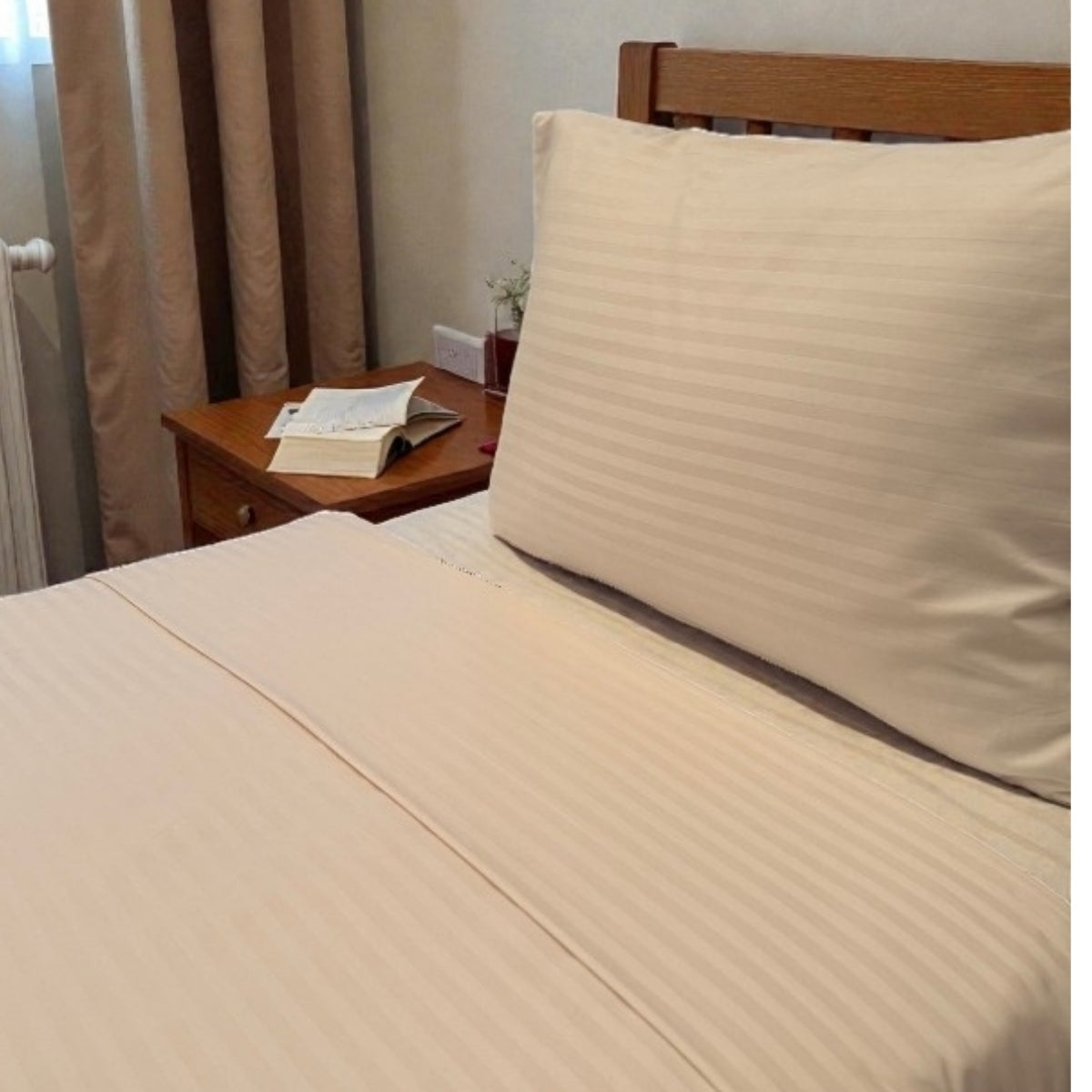 Imperial %100 Pamuk Saten Çizgili Tek Kişilik Nevresim Takımı – Lastikli Çarşaflı, Lüks Otel Konforu