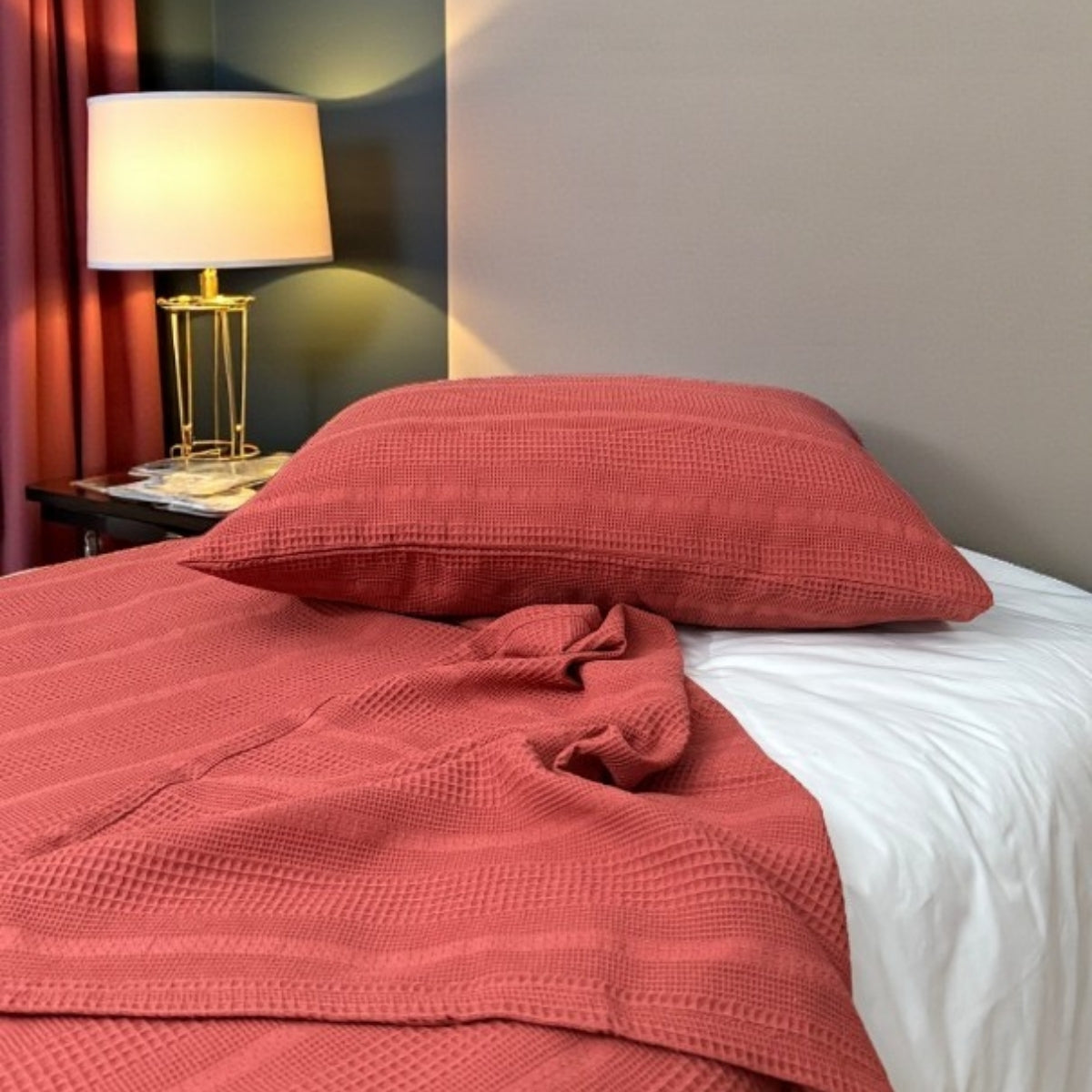 SoftNature Series Single 100% Cotton Bordered Breathable Pique Set | Lightweight, Non-Sweaty, and Stylish (160x230)