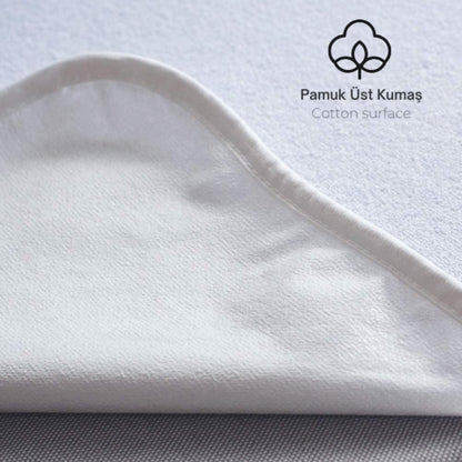 4-Corner Waterproof Cotton Top / Polyurethane Bottom Fitted Mattress Protector – Antibacterial, Silent Protection | Single & Double, Baby Sizes