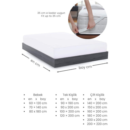 4-Corner Waterproof Cotton Top / Polyurethane Bottom Fitted Mattress Protector – Antibacterial, Silent Protection | Single & Double, Baby Sizes