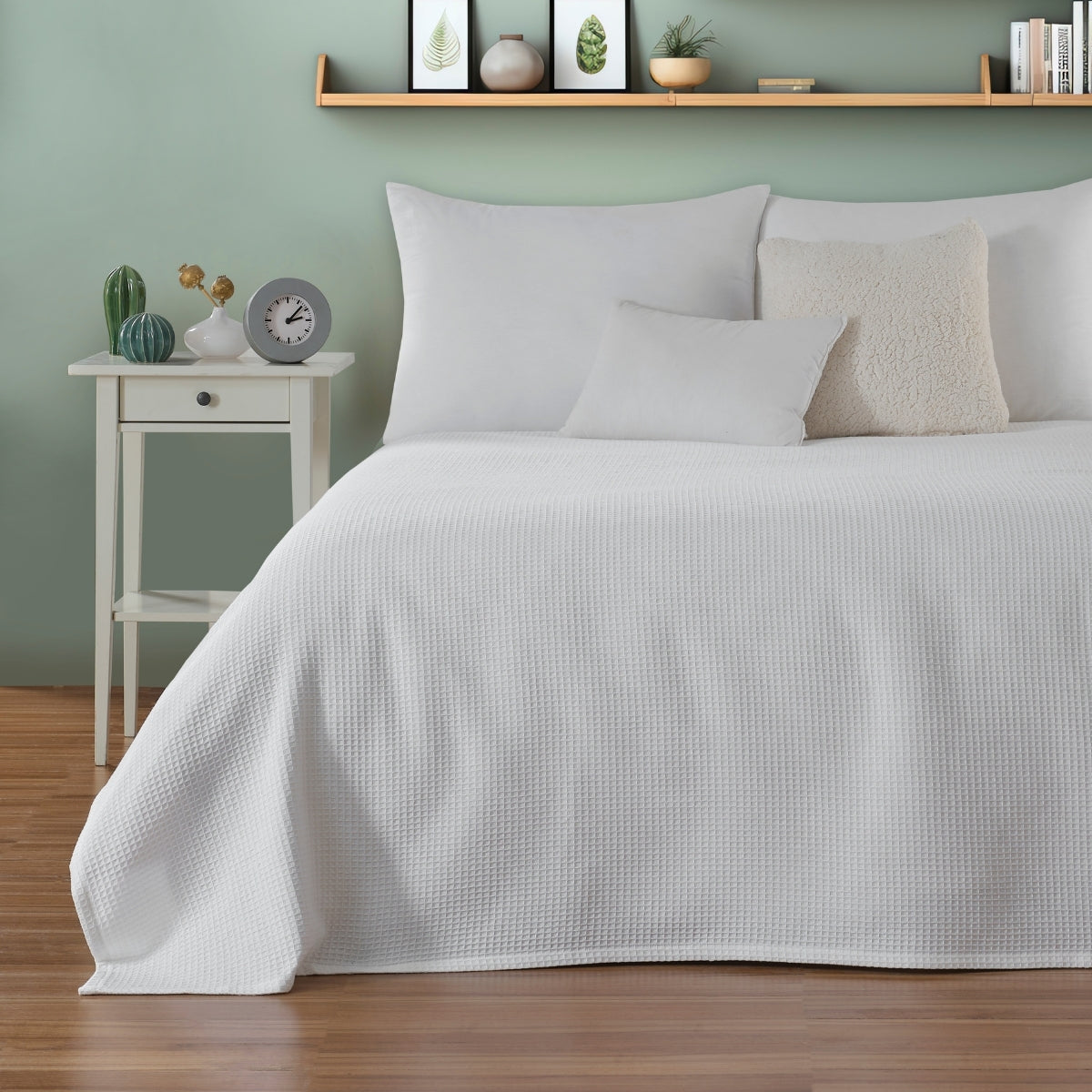 Zumra Serisi Çift Kişilik %100 Pamuk Waffle Desen Pike– Nefes Alan Lüks Otel Konforu(200x230)