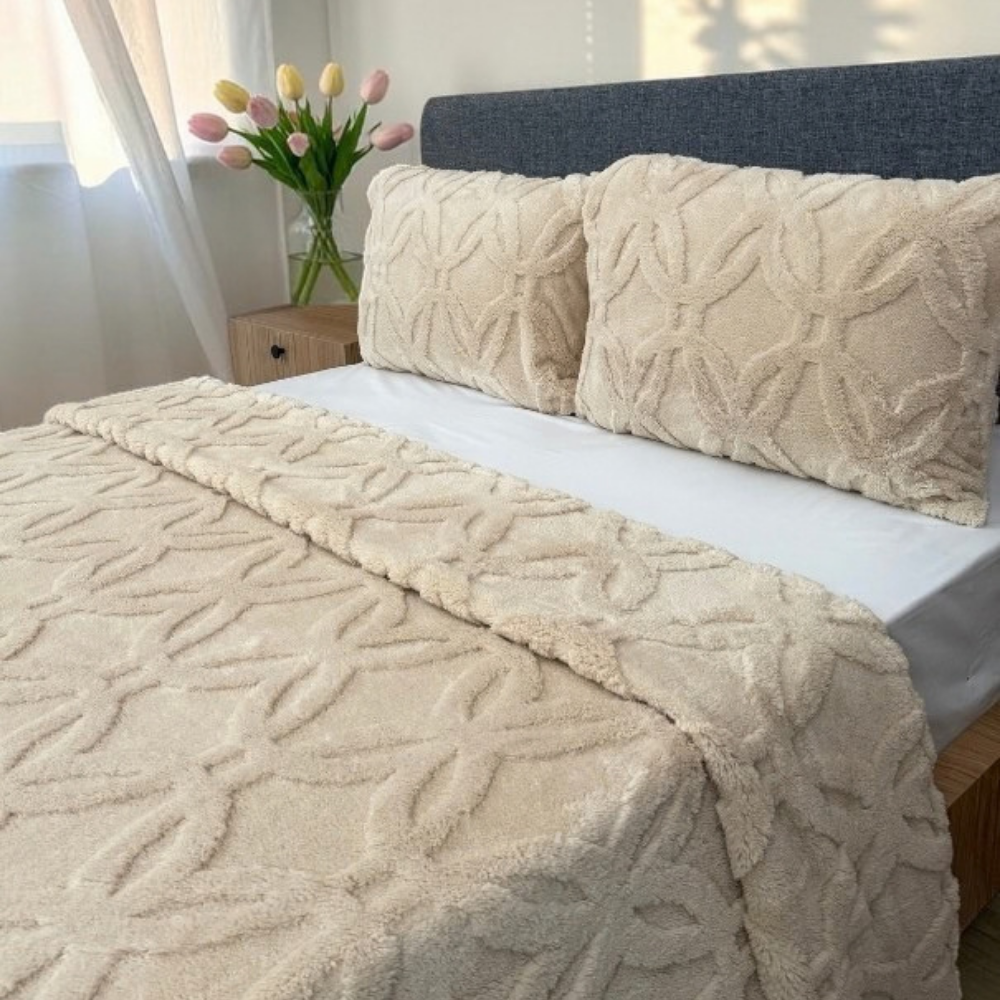 Orion Seri Wellsoft Yatak Örtüsü Seti 230×250 cm + 2 Yastık Kılıfı | Ultra Soft, Peluş Battaniye Dokulu