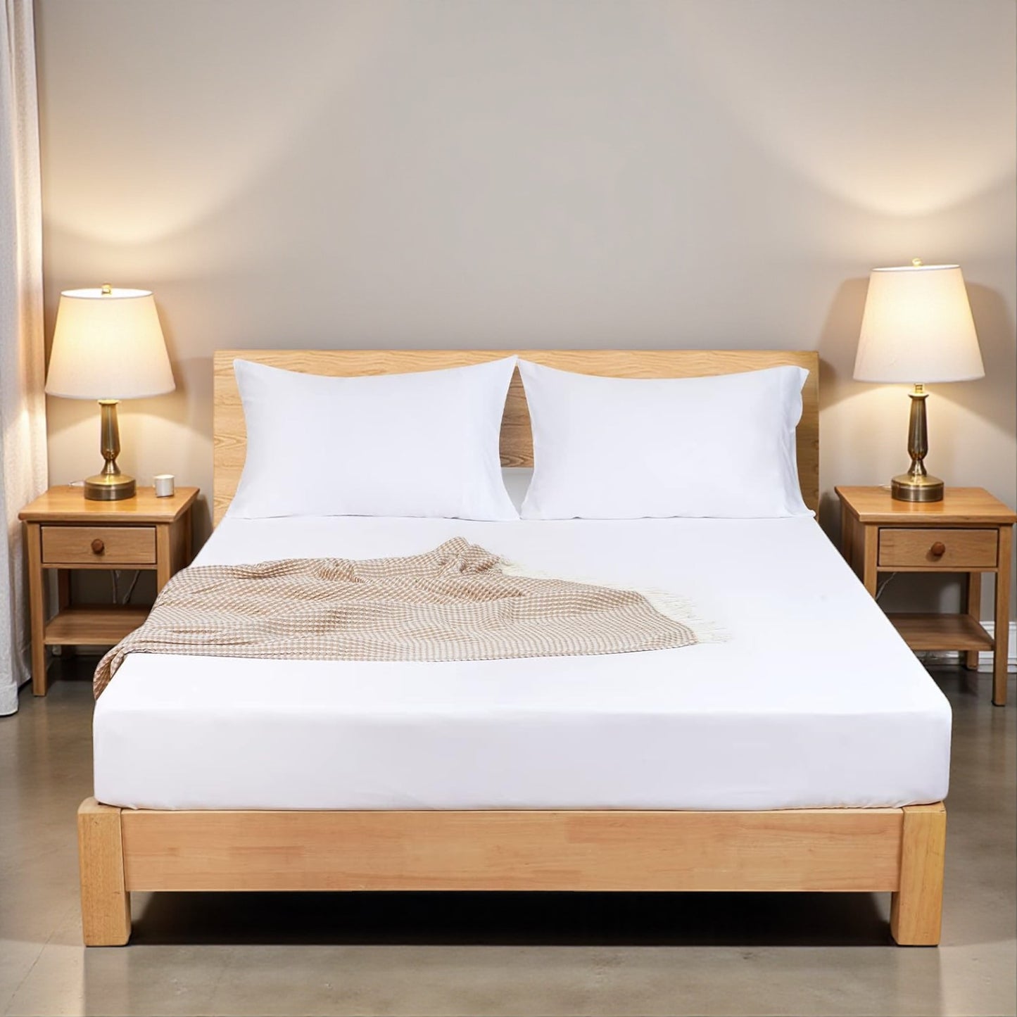 Luna Ranforce Fitted Sheet Set – 100% Cotton 57 TC, Breathable and Durable