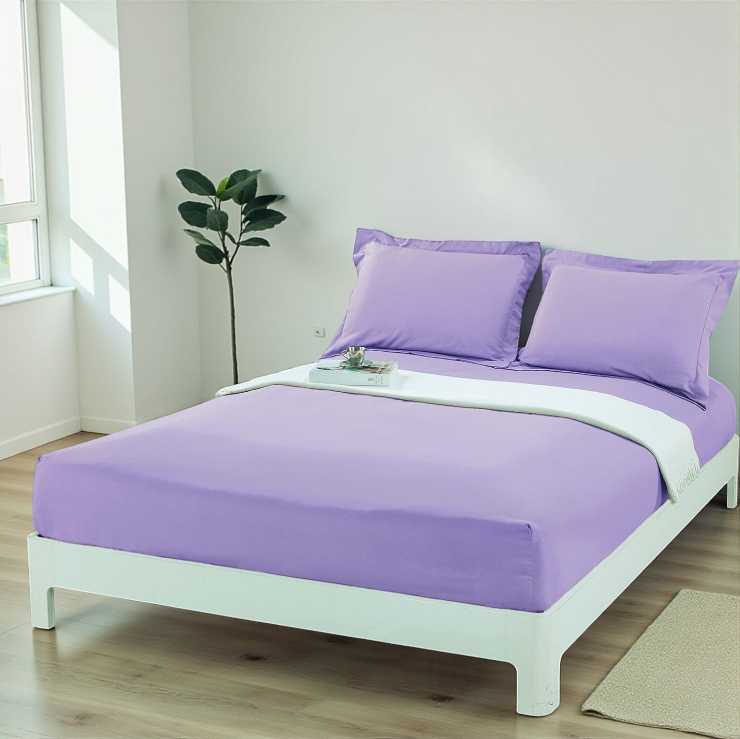 Luna Ranforce Fitted Sheet Set – 100% Cotton 57 TC, Breathable and Durable