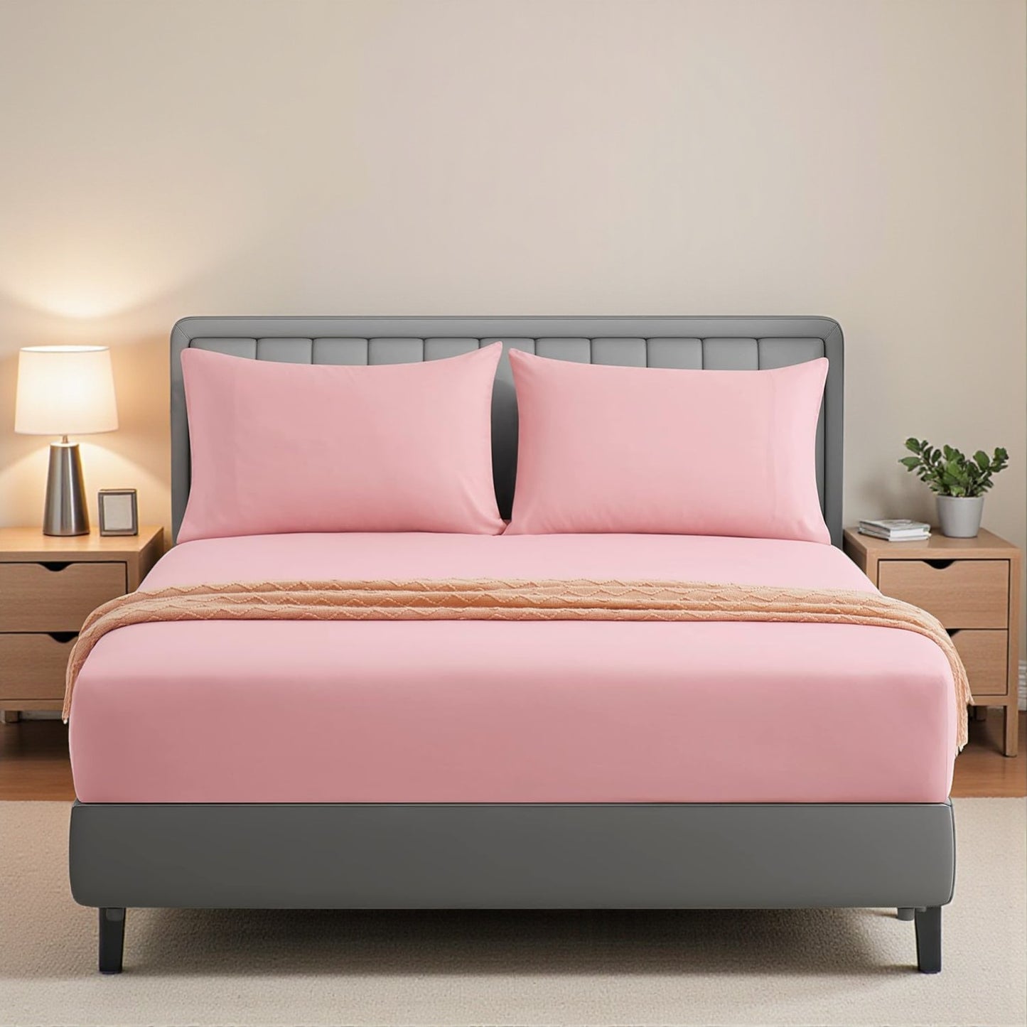 Luna Ranforce Fitted Sheet Set – 100% Cotton 57 TC, Breathable and Durable