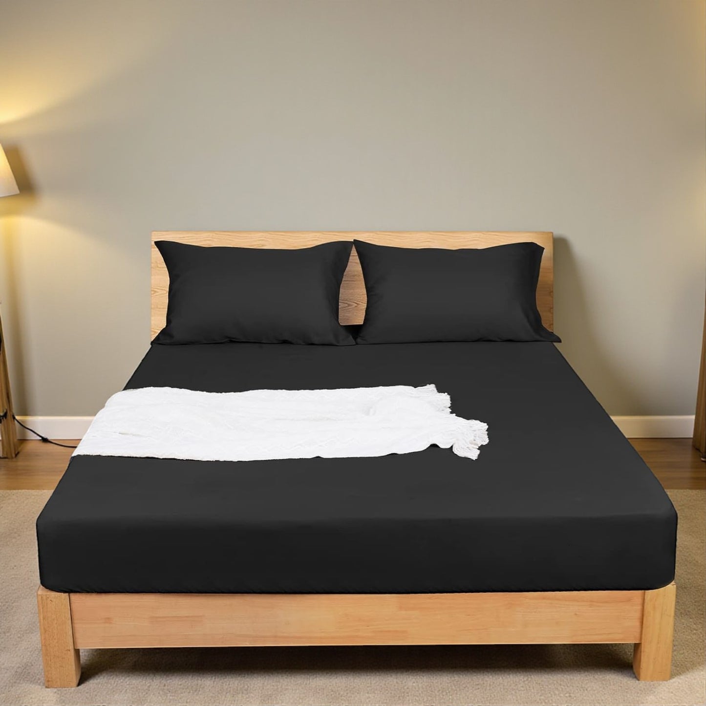 Luna Ranforce Fitted Sheet Set – 100% Cotton 57 TC, Breathable and Durable