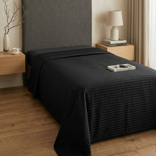 Imperial 100% Cotton Sateen Striped Duvet Cover Only Luxury Hotel Comfort